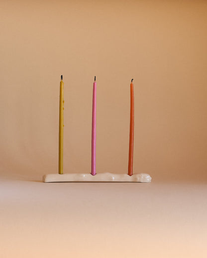 CANDLE HOLDER ASPARAGUS —  IVORY